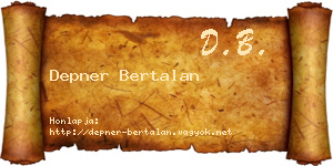 Depner Bertalan névjegykártya
